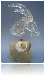 "Capricorn" Flameworked Borosilicate Crystal. Height 12"