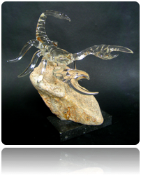 "Scorpio" - Flameworked Borosilicate Crystal. Height 12"