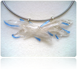 "Freeflow" Flameworked Borosilicate Crystal Necklace. 